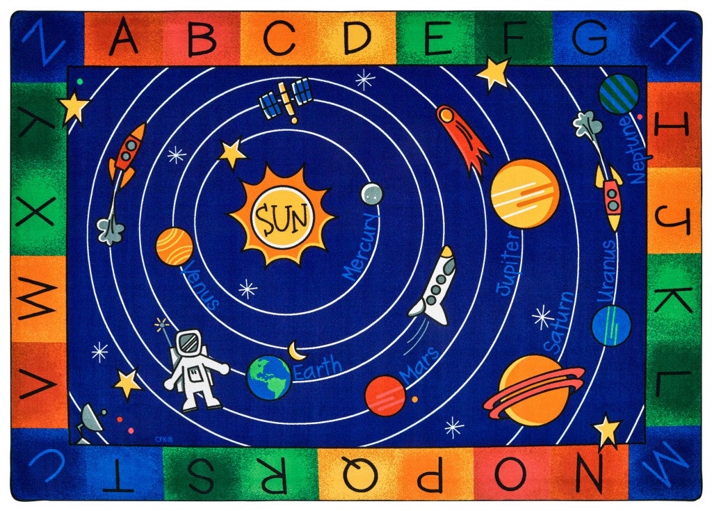 Milky Play Literacy Rug - 8ft 4in x 11ft 8in - Rectangle - Blue