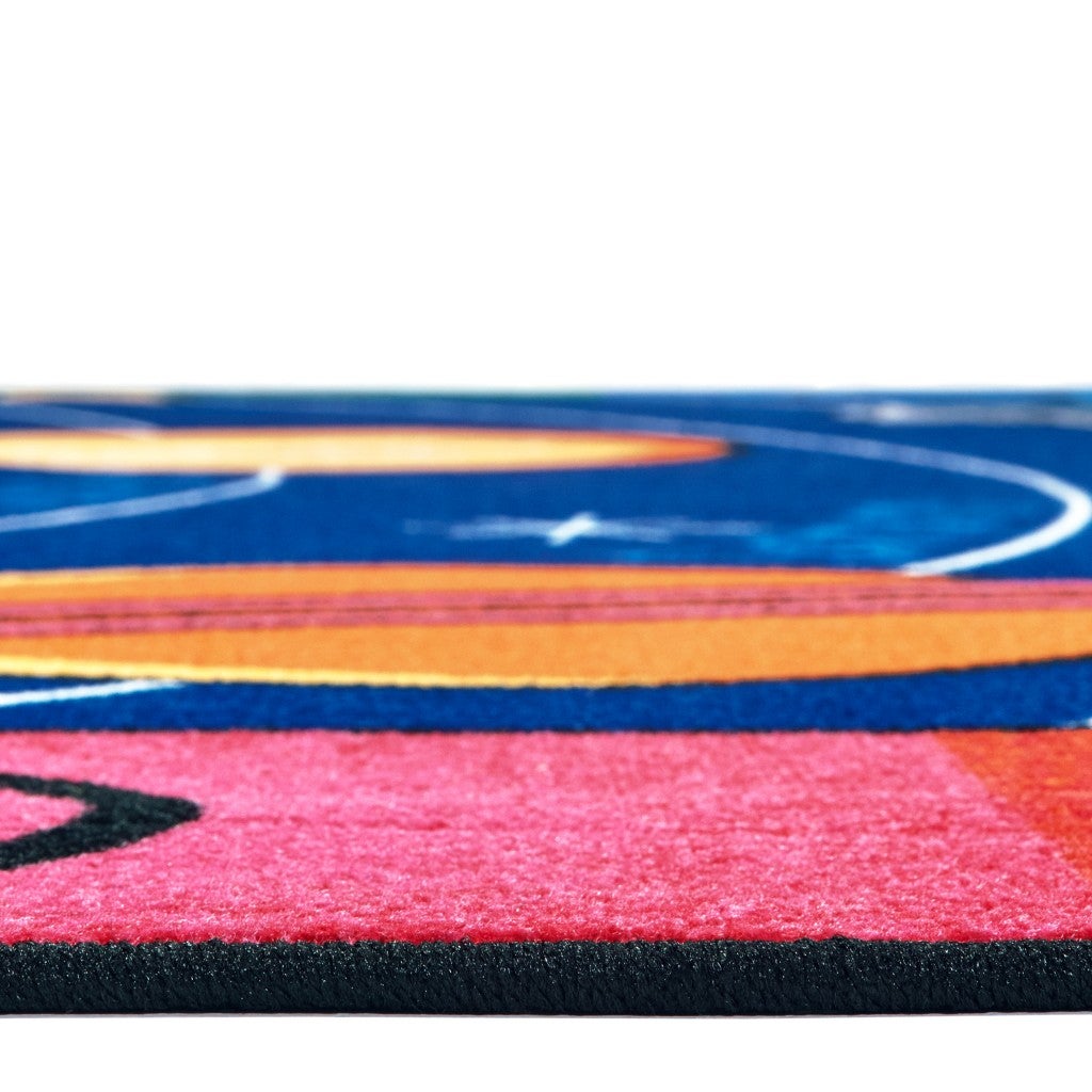 Milky Play Literacy Rug - 5ft 10in x 8ft 4in - Rectangle - Blue