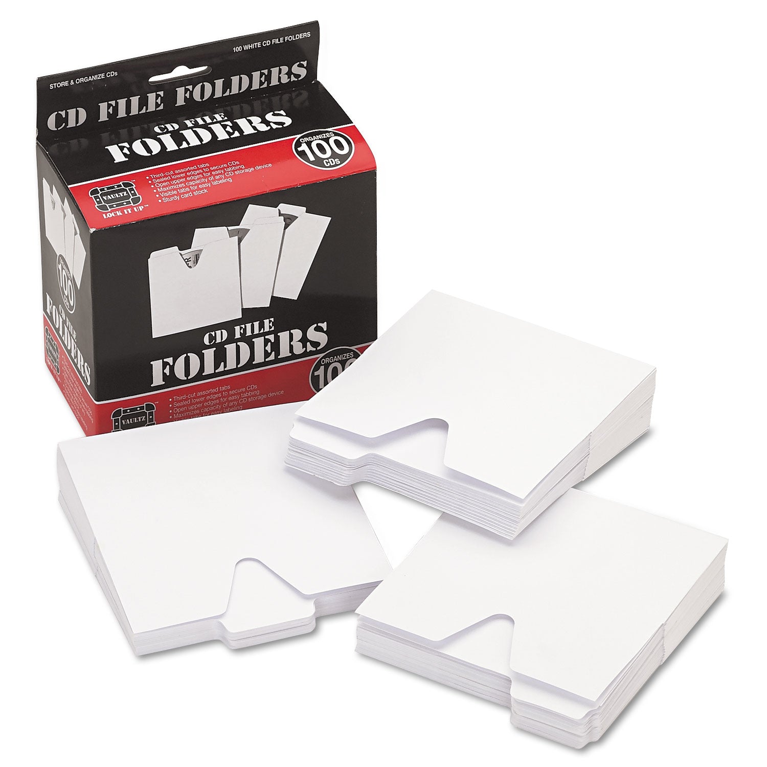 5.1" Height x 5.1" Width x 0.1" Depth - 1 x CD/DVD Capacity - For 5" x 5 3/8" Sheet - White - 100 / Pack