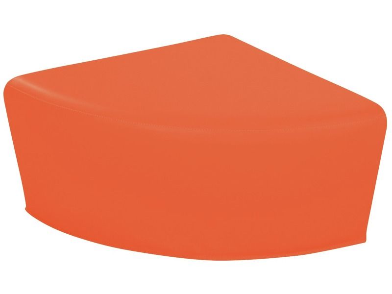 Quadrant Pouffe Basic - Coral, 12.6"H
