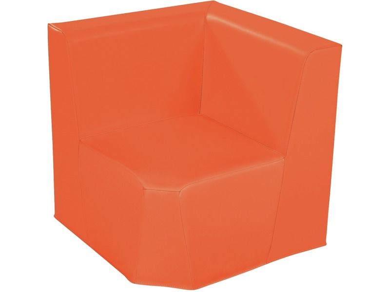 Low Corner Chair Basic - Coral, 9.8"H