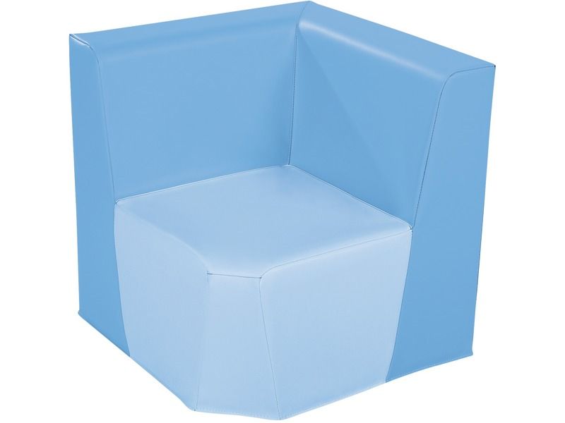 Low Corner Chair Basic - Blue/Light Blue, 12.6"H