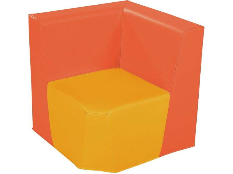 Low Corner Chair Basic - Orange/Light Orange, 9.8"H