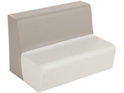 Two-Seater Bench Basic - Light Grey/Ivory, 12.6"H
