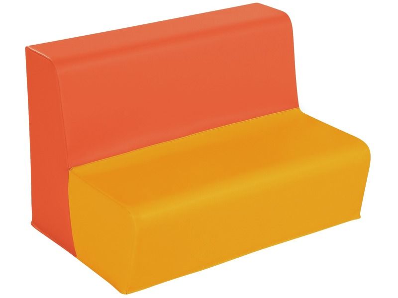 Two-Seater Bench Basic - Orange/Light Orange, 6.7"H