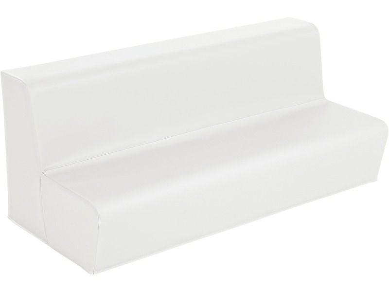 3-Seater Bench Basic - White, 6.7"H