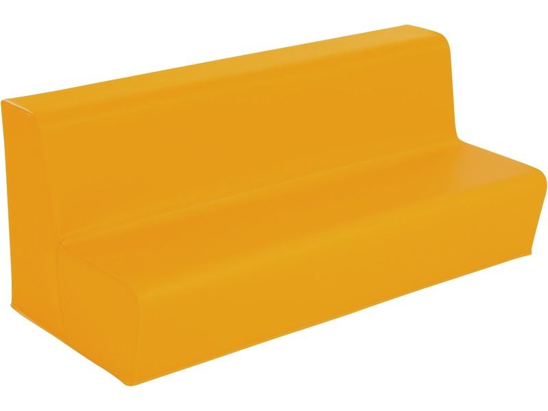 3-Seater Bench Basic - Light Orange, 6.7"H