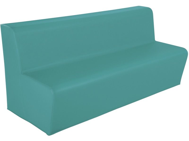 3-Seater Bench Basic - Teal, 6.7"H