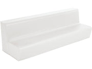 4-Seater Bench Basic - White, 6.7"H