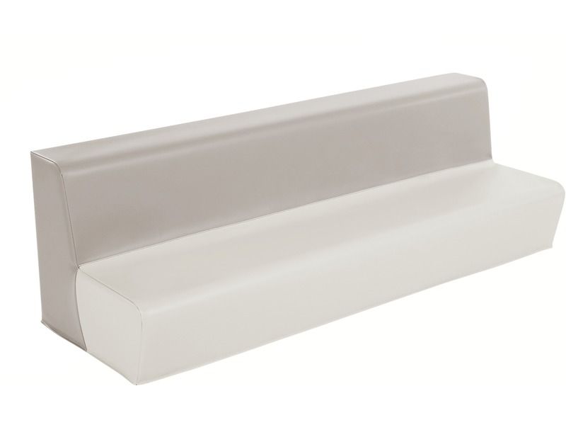 4-Seater Bench Basic - Light Grey/Ivory, 6.7"H