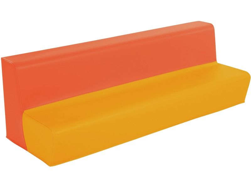 4-Seater Bench Basic - Orange/Light Orange, 9.8"H
