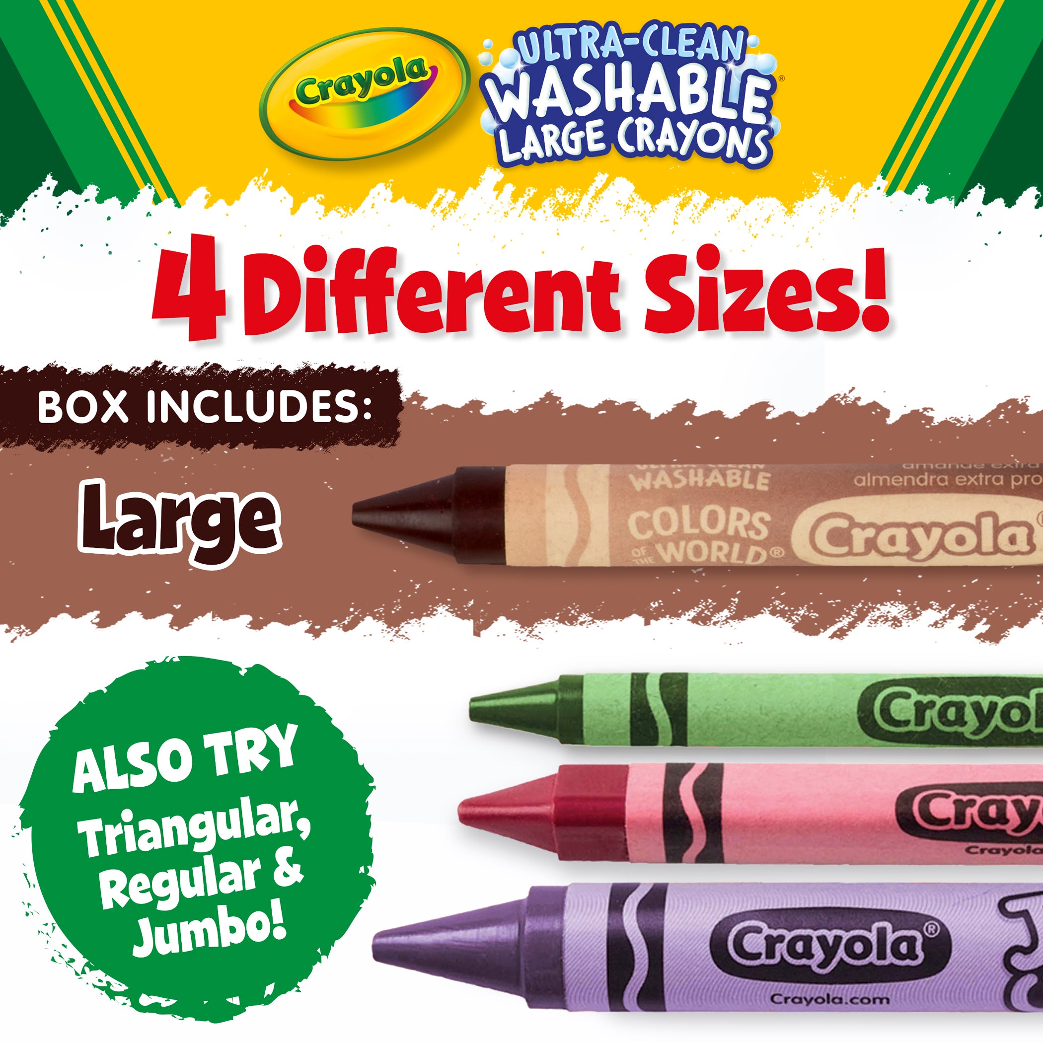Large Crayons, Colors of the World, 24 Count
