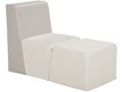 Basic Comfort Low Chair - Light Grey/Ivory, 9.8"H
