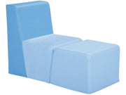Basic Comfort Low Chair - Blue/Light Blue, 9.8"H