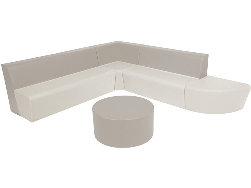 Basic Corner Lounge Kit - Light Grey/Ivory, 6.7"H