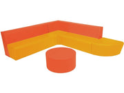Basic Corner Lounge Kit - Orange/Light Orange, 6.7"H