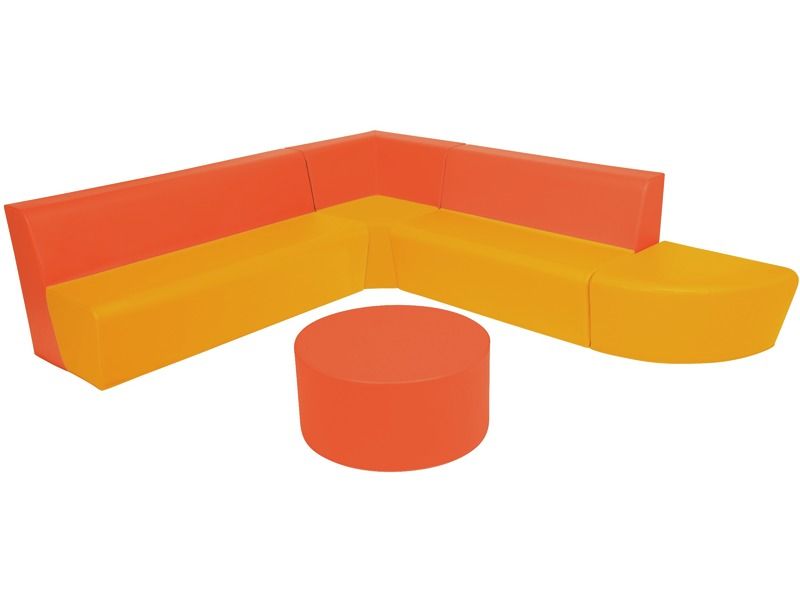 Basic Corner Lounge Kit - Orange/Light Orange, 6.7"H