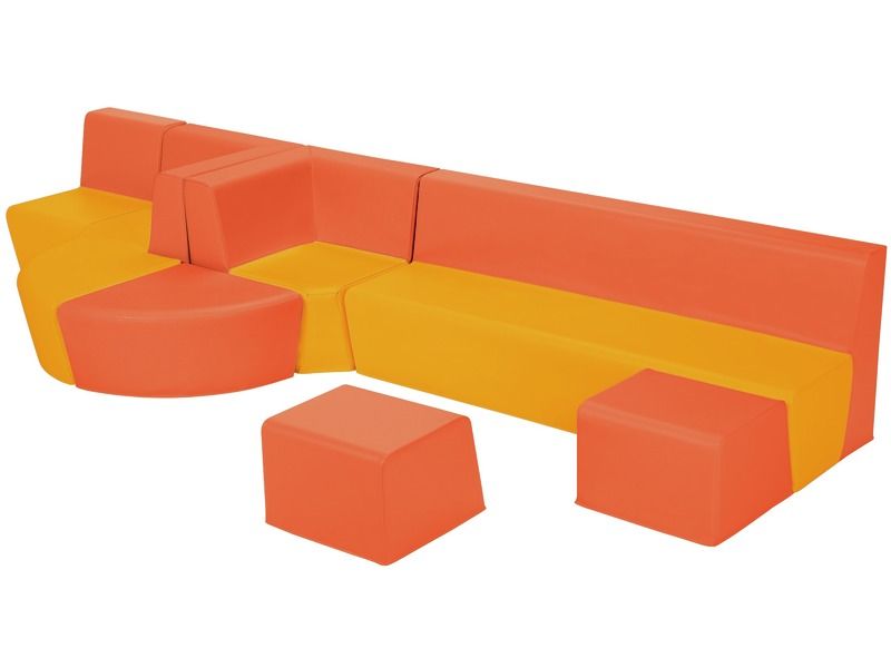 Basic Large Lounge Kit - Orange/Light Orange, 9.8"H