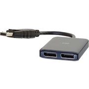 C2G - 757120542919 4K DisplayPort to Dual DisplayPort MST Hub - 3840 X 2160 - DisplayPort 1.2 to DisplayPort Splitter - Black