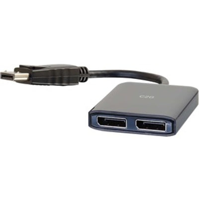 C2G - 757120542919 4K DisplayPort to Dual DisplayPort MST Hub - 3840 X 2160 - DisplayPort 1.2 to DisplayPort Splitter - Black