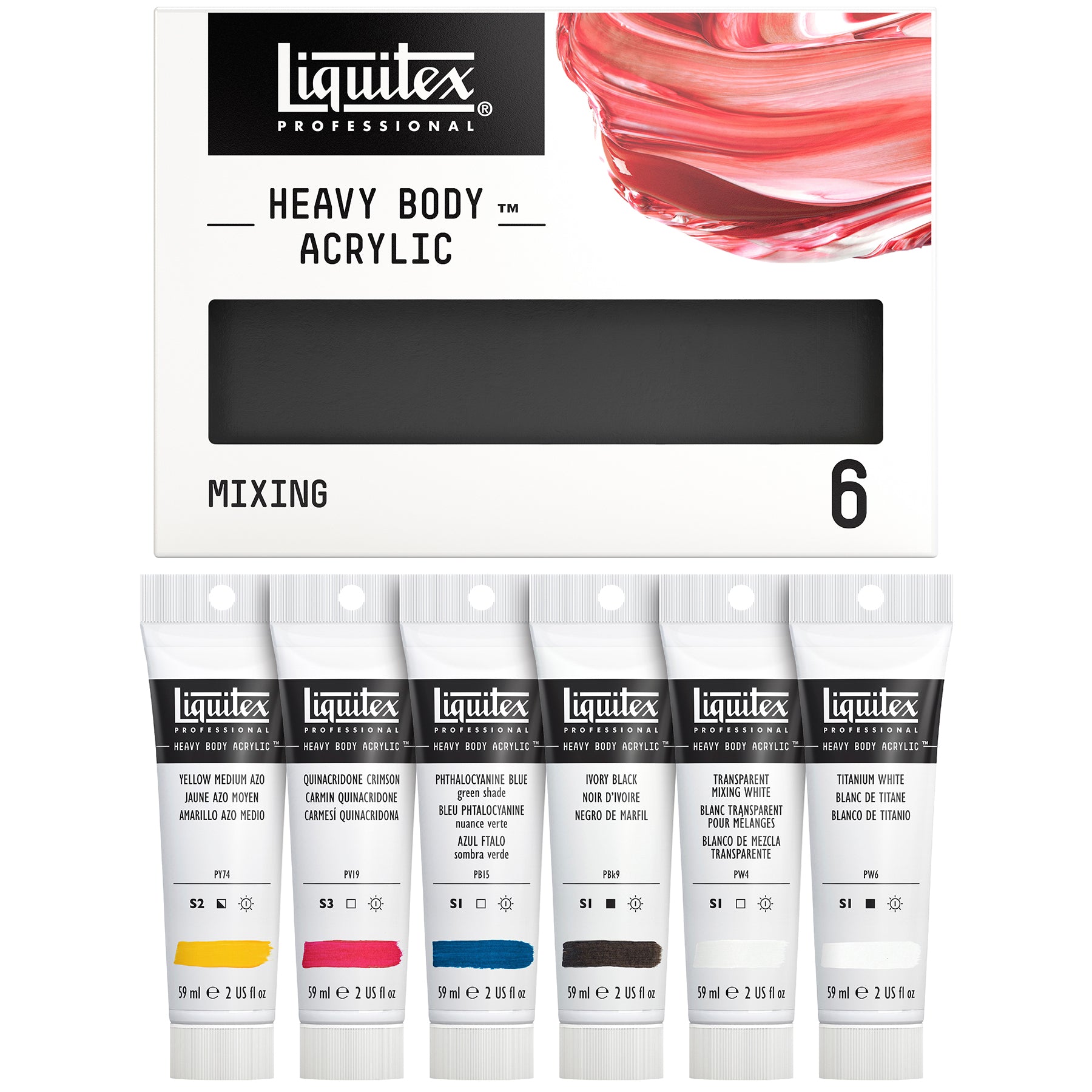 Heavy Body Color - Mixing 6 x 59ml Primary Color Set