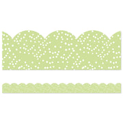 Crafty and Cool Light Green with Dots Scalloped Bulletin Board Borders, 39 Feet
