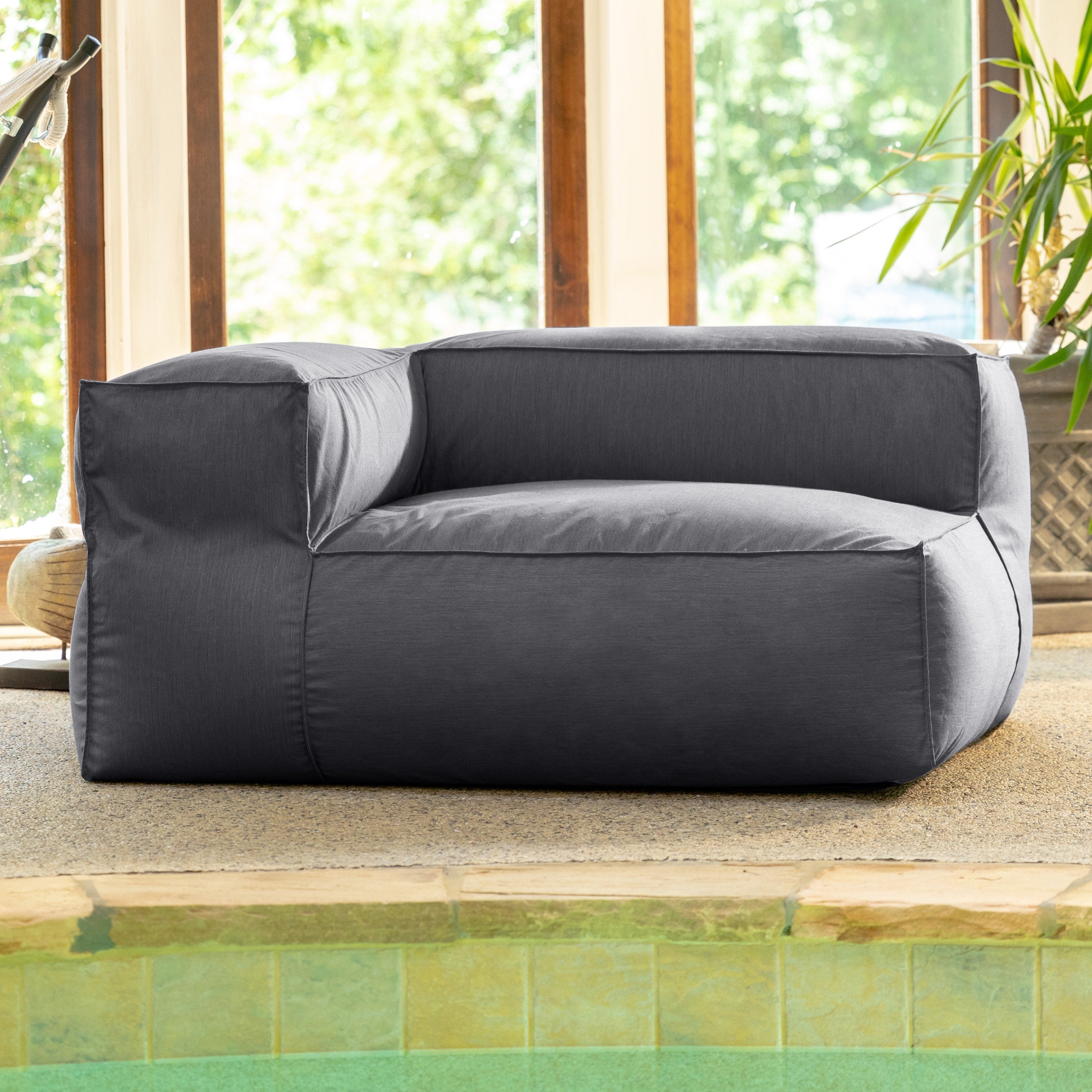 Baya Outdoor Right Corner - Sunbrella, Charcoal