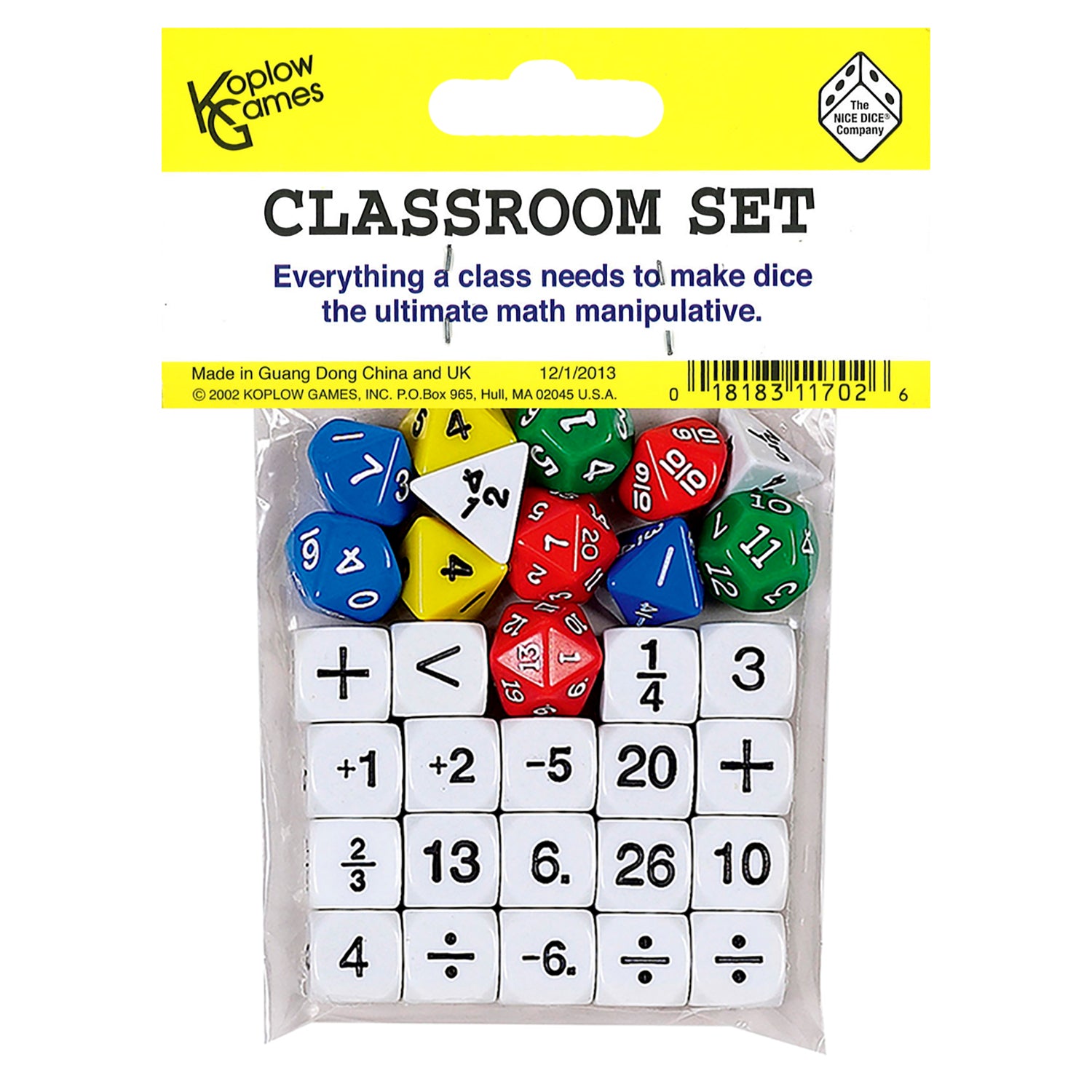 Classroom Dice, Set of 31