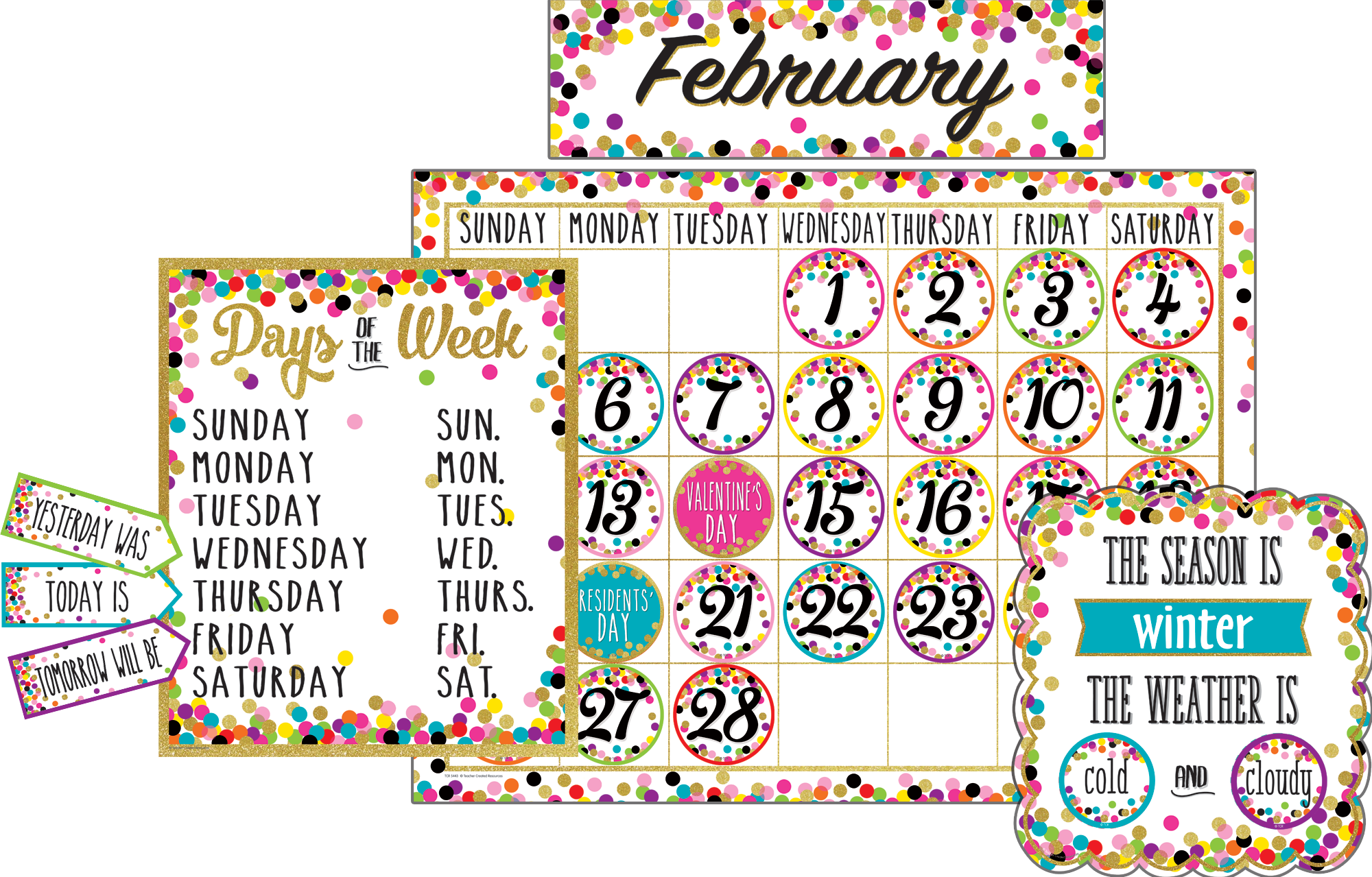 Confetti Calendar Bulletin Board
