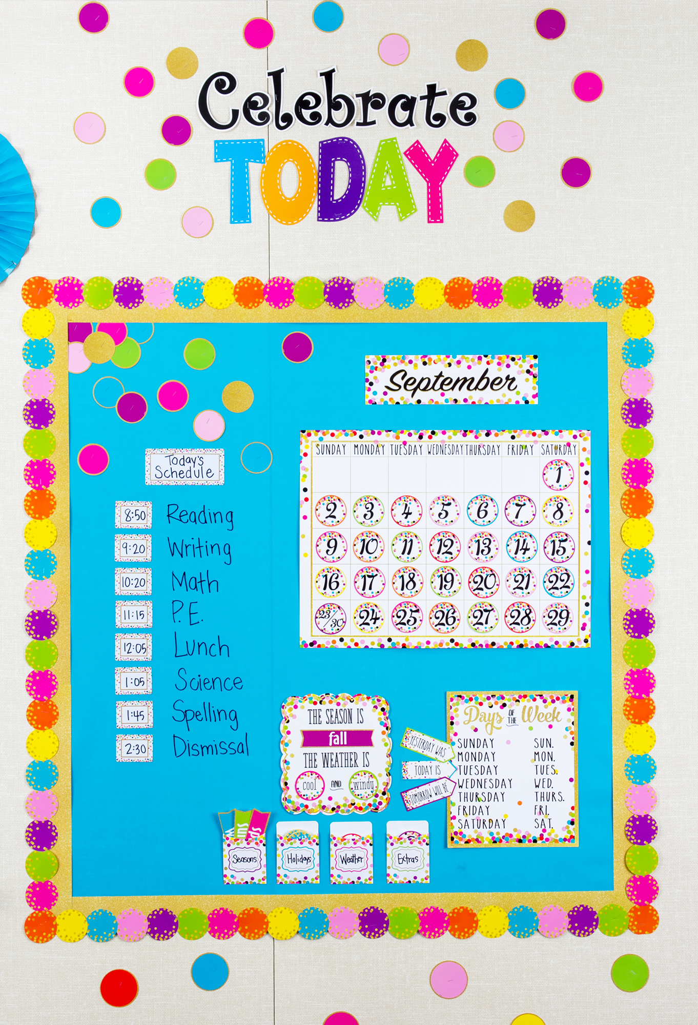 Confetti Calendar Bulletin Board
