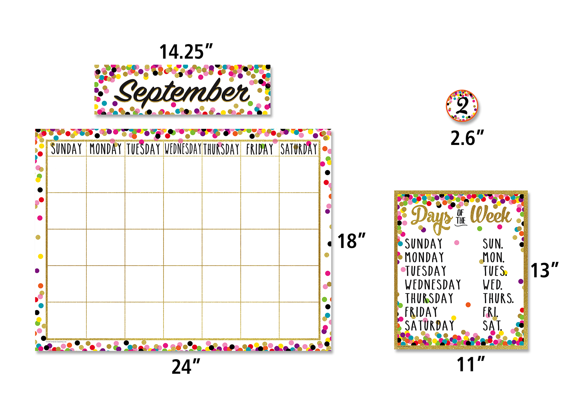 Confetti Calendar Bulletin Board
