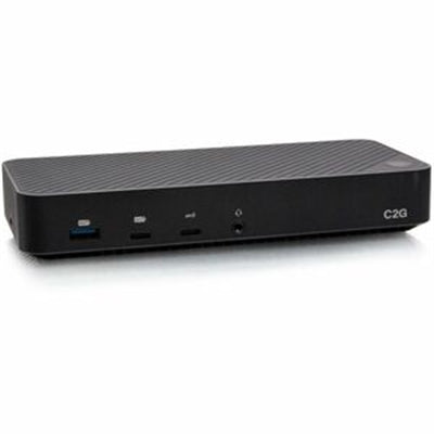 C2G USB-C 11-in-1 Hybrid DisplayLink and DP Alt Mode Triple 4K Docking Station with HDMI DisplayPort Ethernet USB 3.5mm Audio and Power Delivery up to