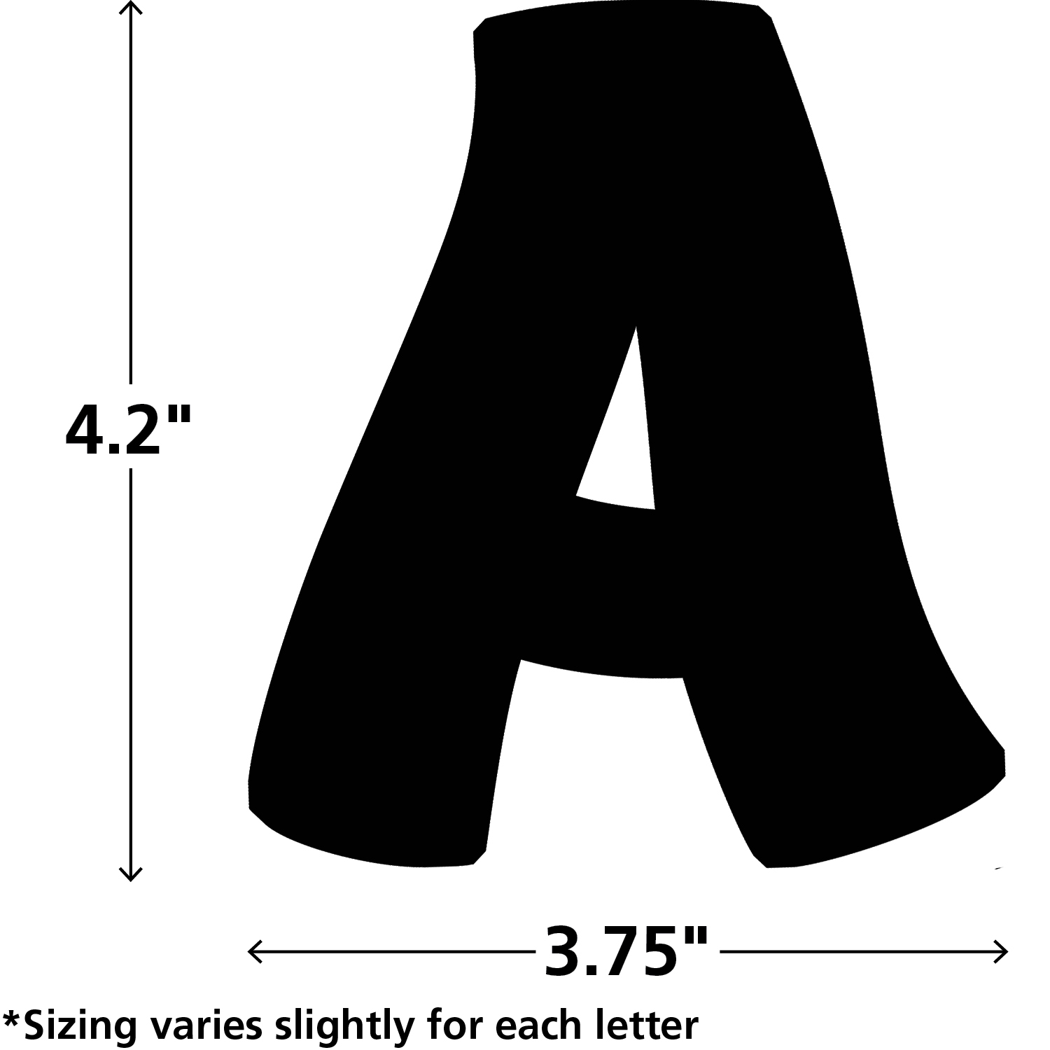 Black Funtastic 4" Letters Combo Pack