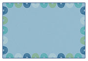 KIDSoft Rainbows Border Rug Blue - 6ft x 9ft - Rectangle - Light Blue