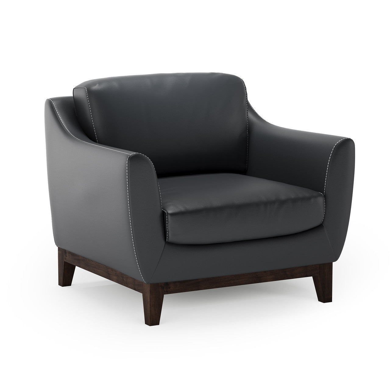 OfficeSource Harper Club Chair - Black PU Leather