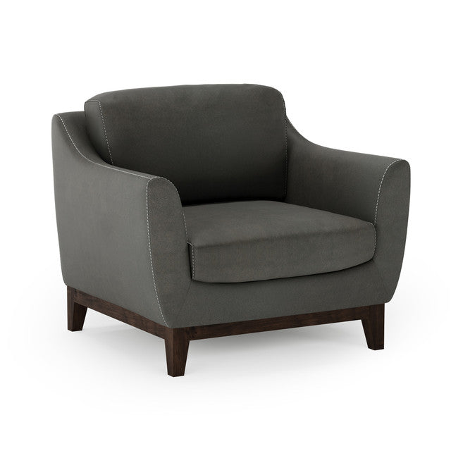 OfficeSource Harper Club Chair - Smoke PU Leather