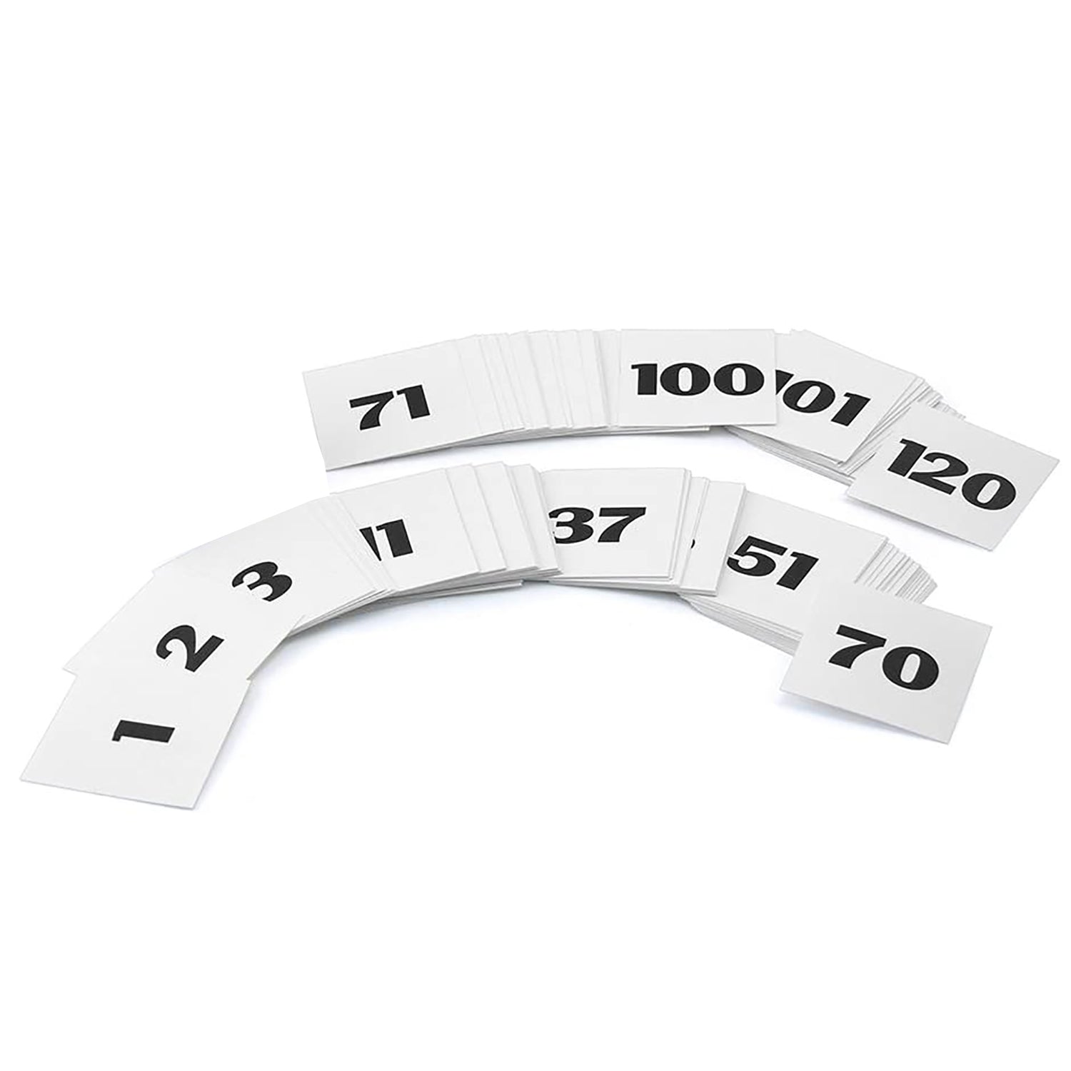 100's Cards - Numbers 1-120, 120 count, 2"x2" Cards