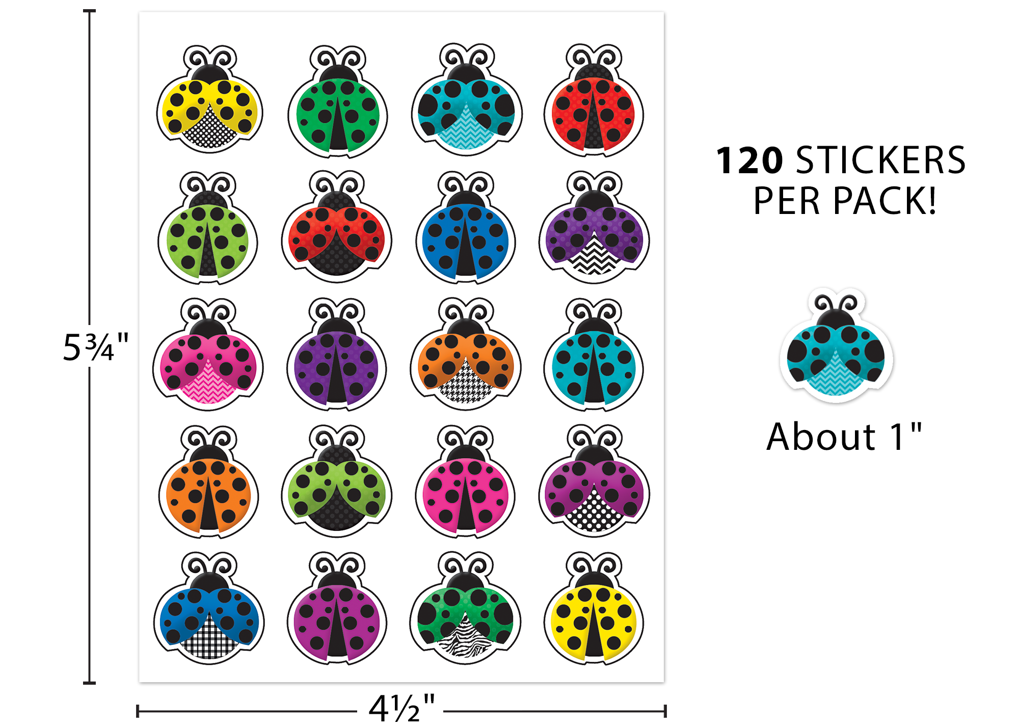 Colorful Ladybugs Stickers