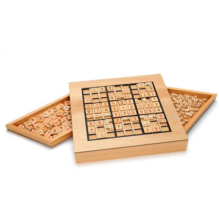 We Games Wooden Sudoku Puzzle Board Game with Pull Out Drawers - 11 in