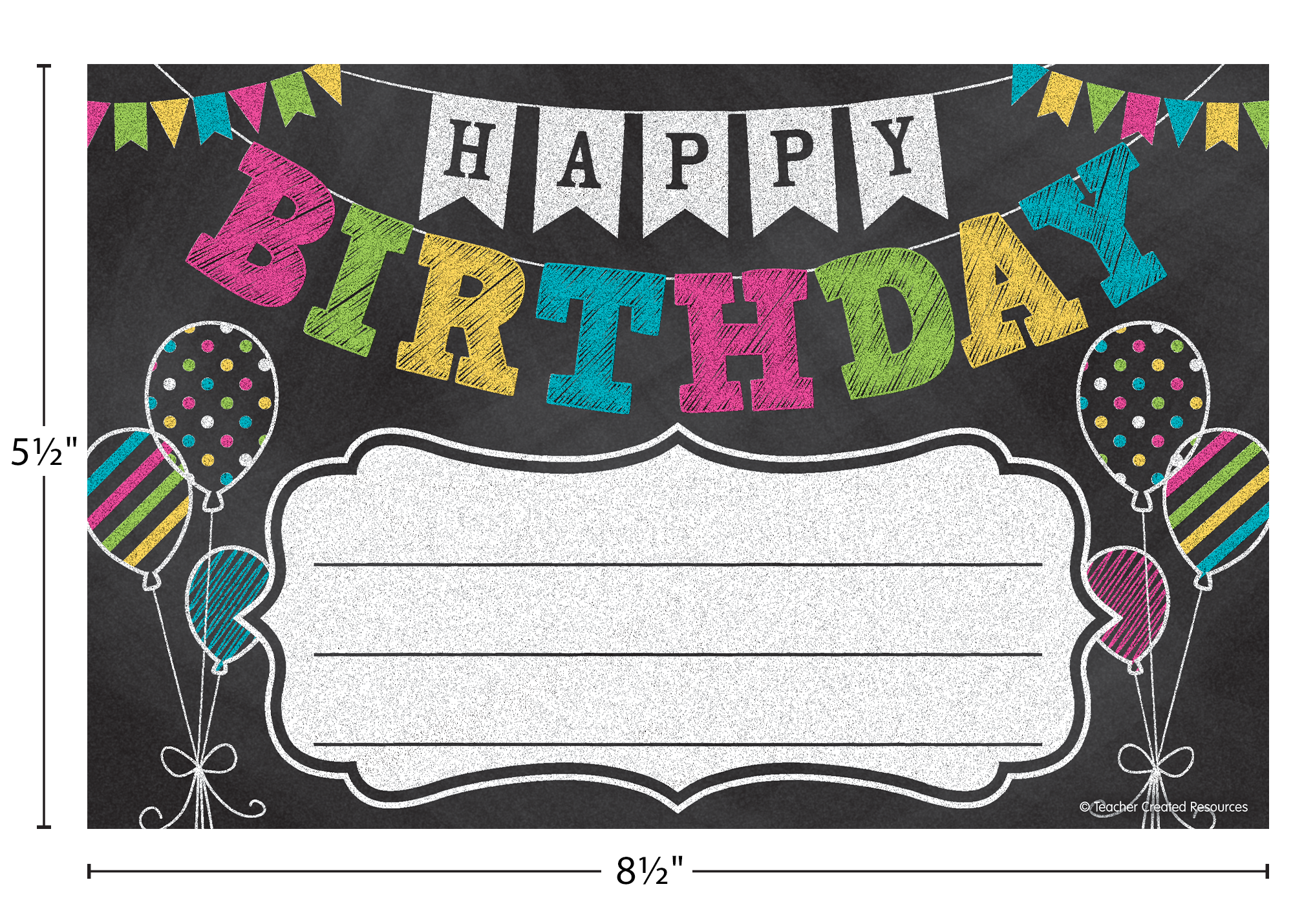 Chalkboard Brights Happy Birthday Awards