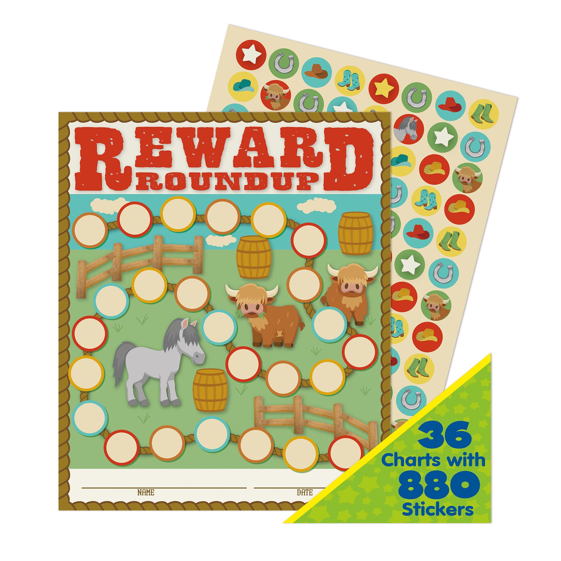 Wild Wild Classroom Mini Reward Chart with Stickers, Pack of 36