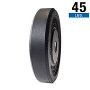 45Lb Black Bumper Plates 17.375 ", Full Commercial Made Is Usa