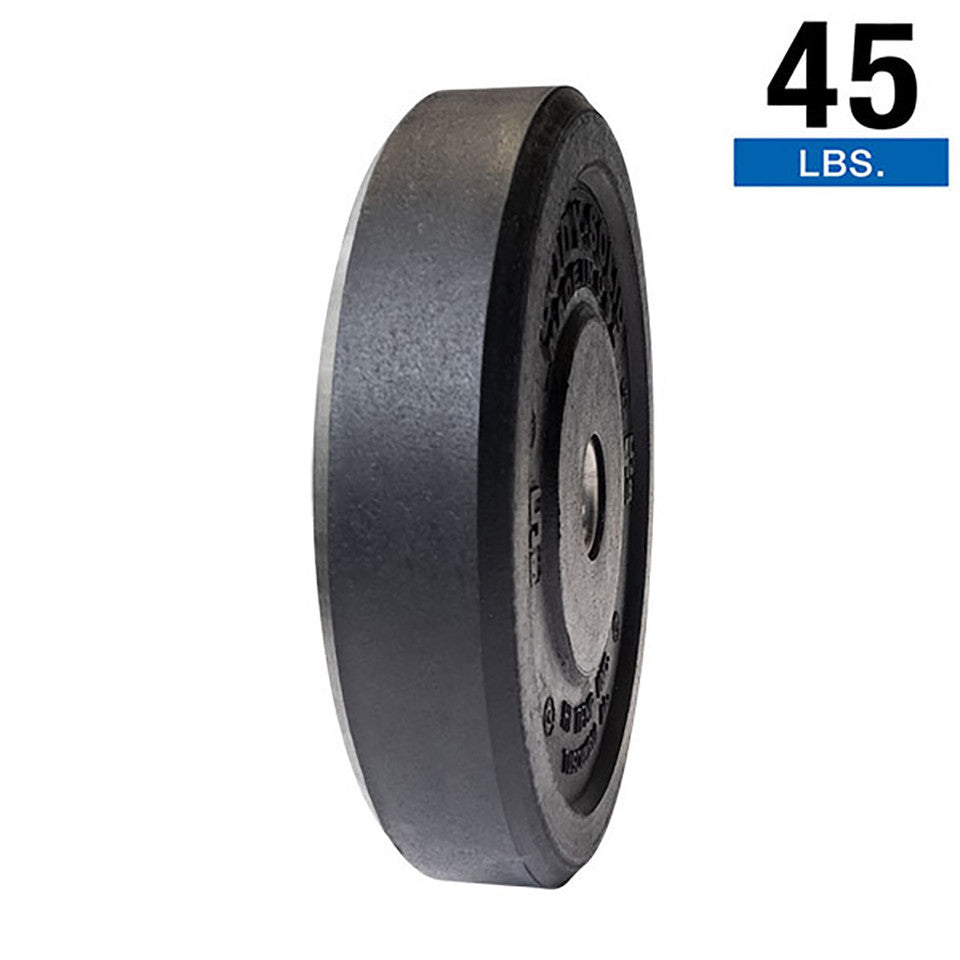 45Lb Black Bumper Plates 17.375 ", Full Commercial Made Is Usa