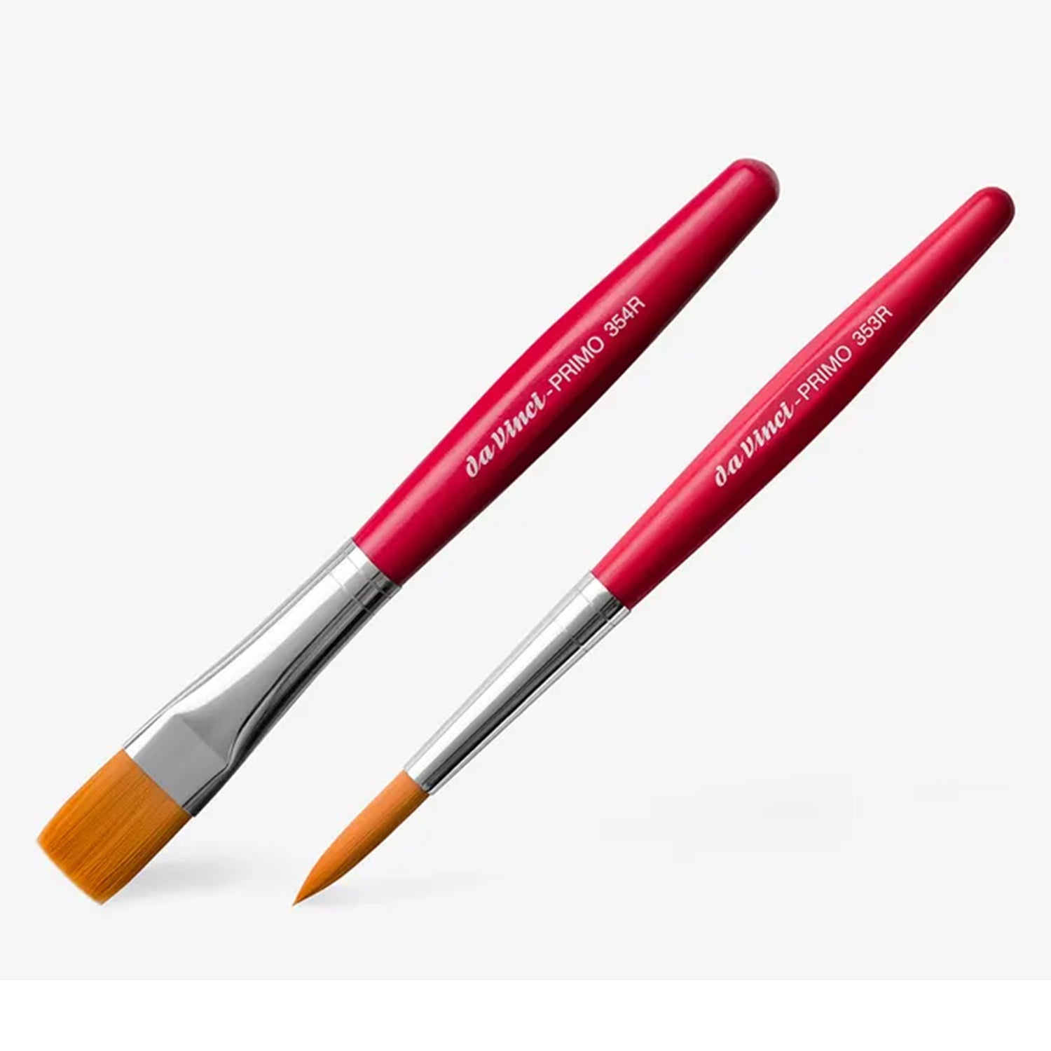 PRIMO Preschool Brushes, Synthetics, Tempera, Red Handles, Assorted Sizes, 2 Brush Set