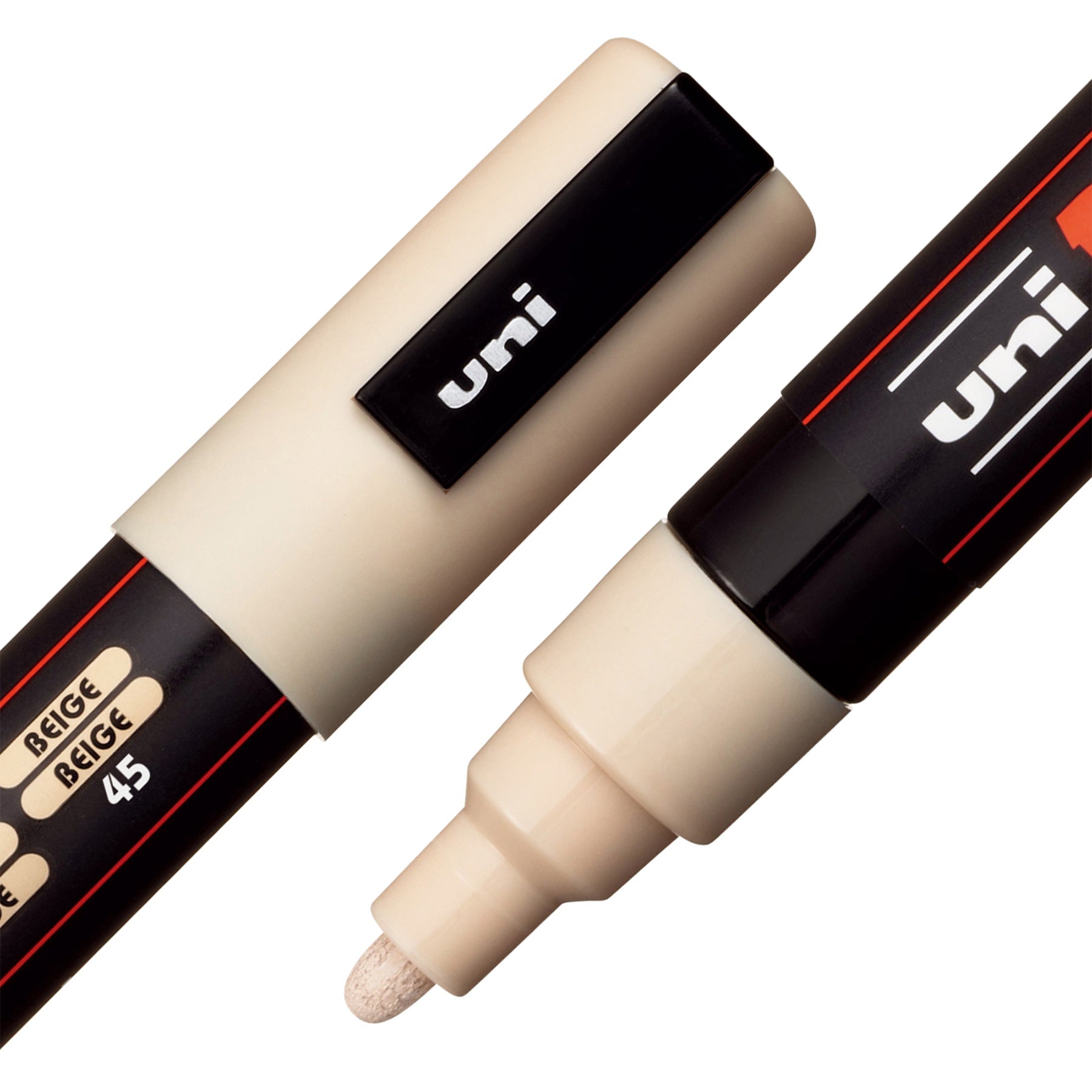 uni® POSCA PC-5M Water-Based Paint Markers, Reversible Medium Tip (1.8-2.5mm), Beige