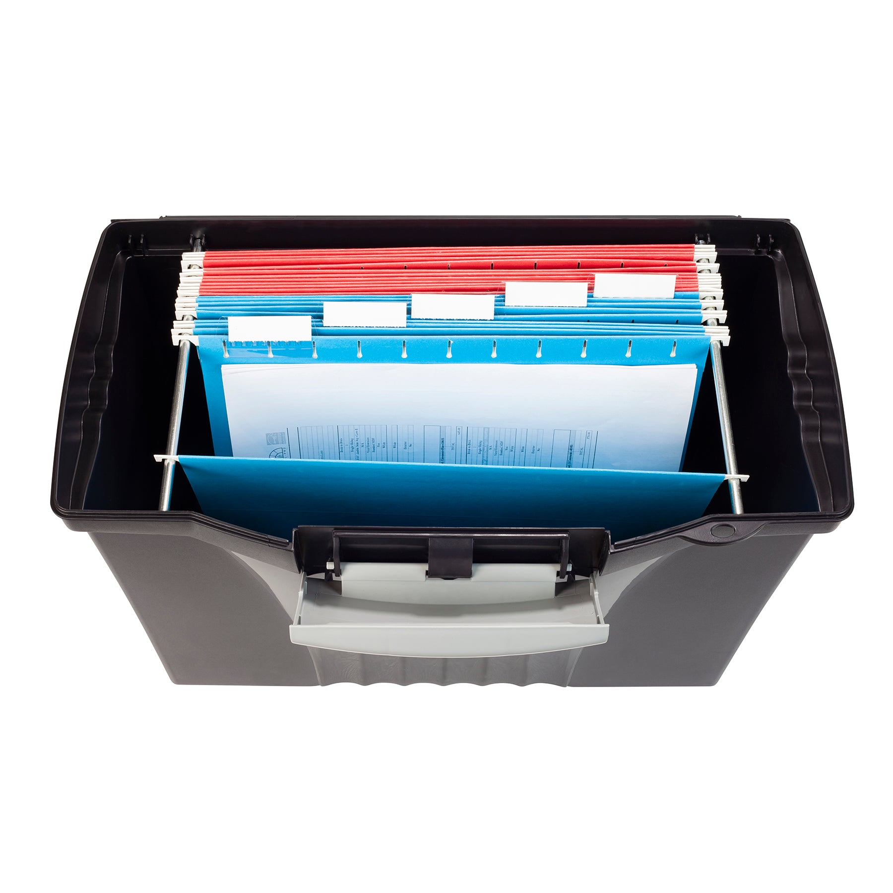 Letter/Legal Portable File Box, Black