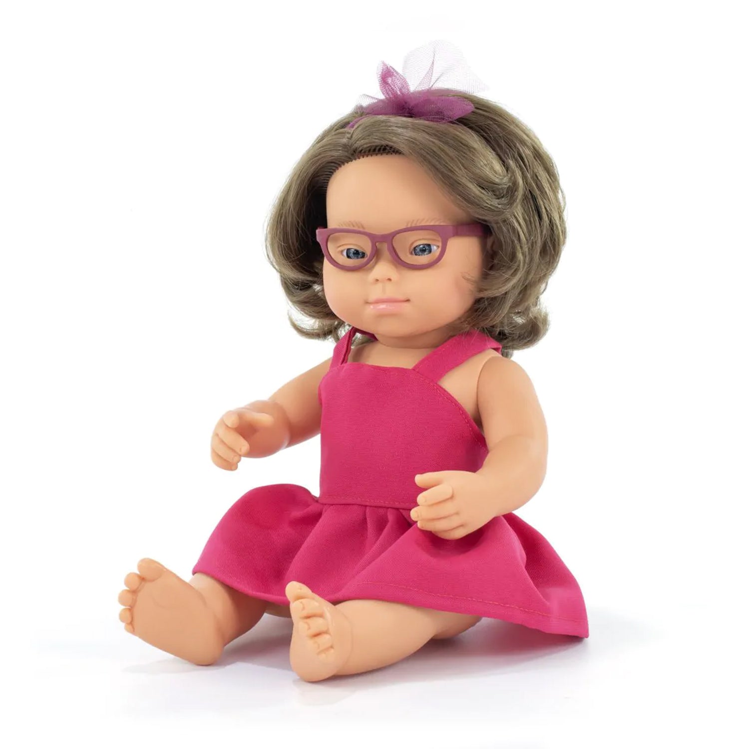My Friends & Me Baby Doll, Caucasian Girl With Down Syndrome And Glasses, 15", Boxed