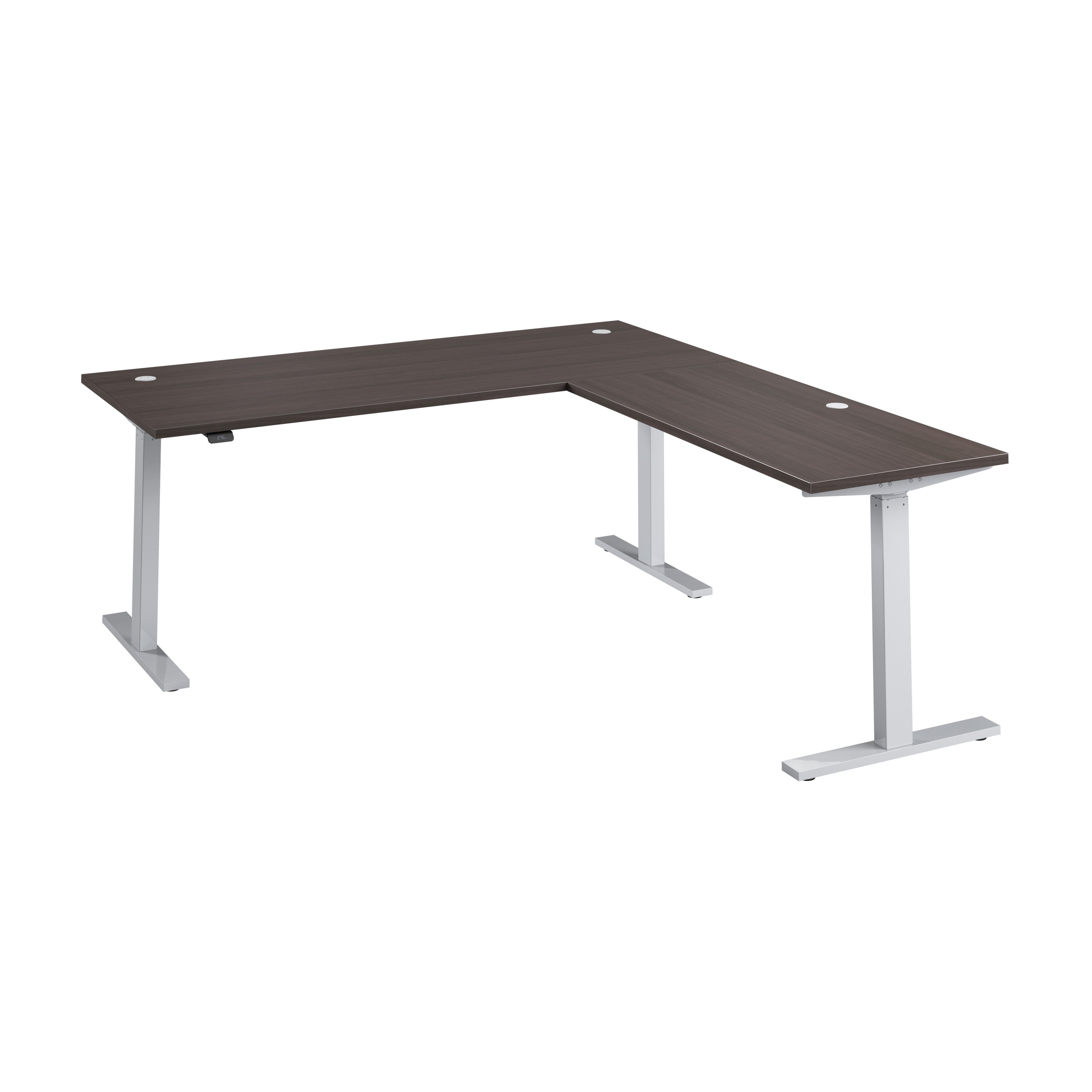 Bush Business Furniture Move 60 Series 72W Height Adjustable L Shaped Standing Desk in Storm Gray with Metallic Gray Base - 71.02" Width x 76.97" Depth x 27.44" Height