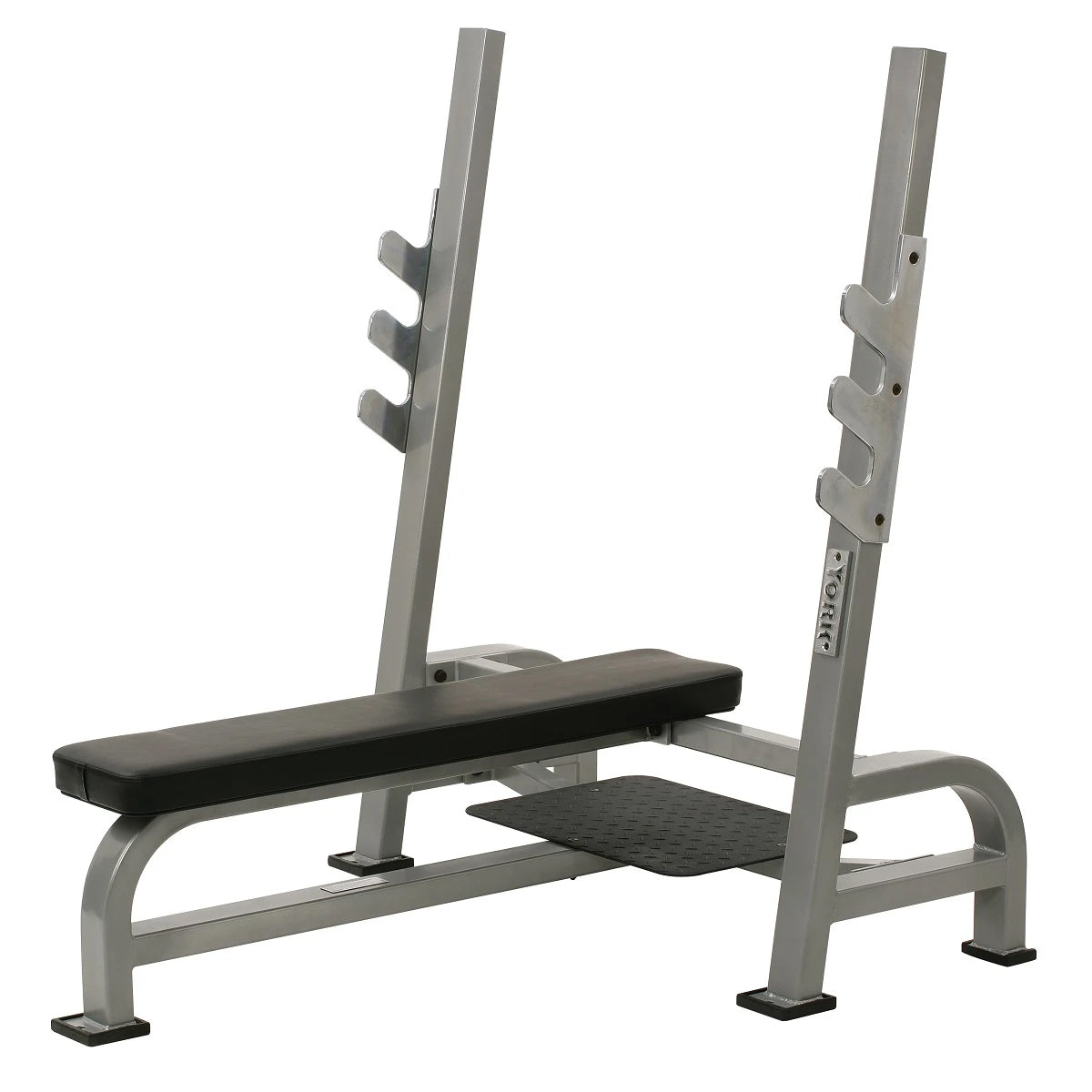 STS Olympic Flat Bench with Gun Racks - Silver