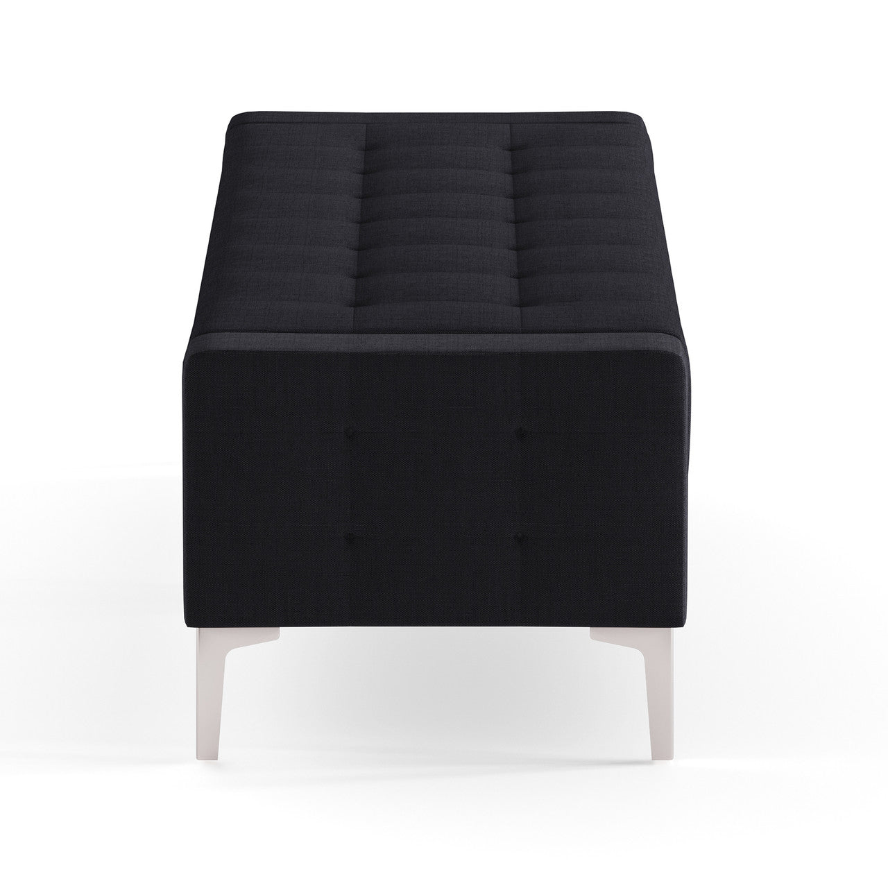 OfficeSource Draper Bench with Metal Legs - Black Fabric